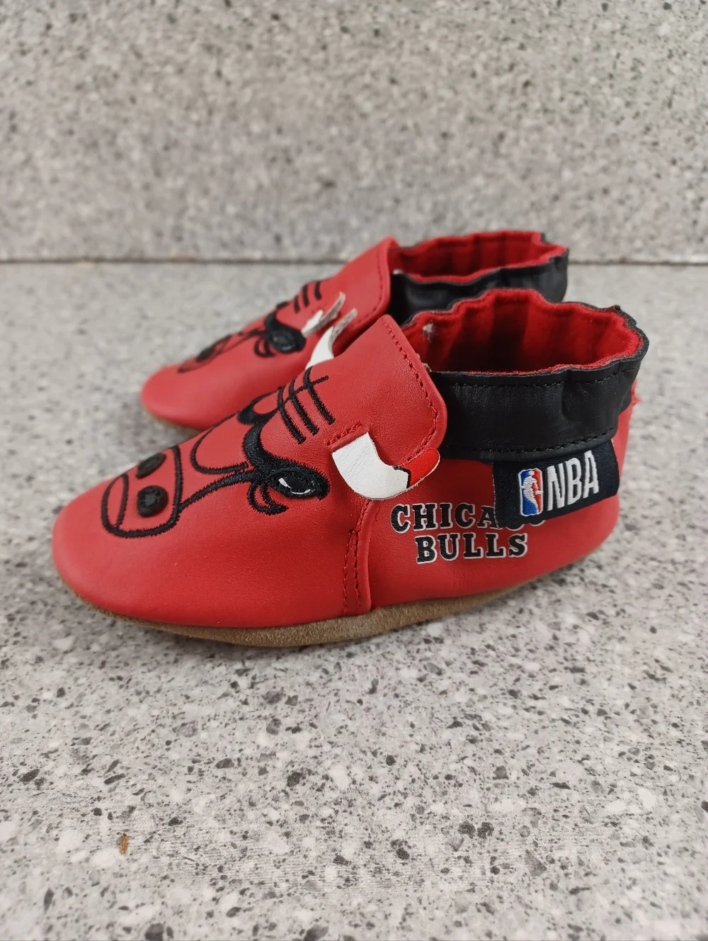 Chicago Bulls Red Leather Baby Bootie - ROBEEZ Infant Soft Sole Shoes